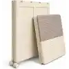 Mega Boy Havalandırmalı Çamaşır Sepeti - 100 Litre Oyuncak Kutusu - Tekerlekli - Çift Bölmeli 2x50 LT - 49.5x36x61 cm - PP+ TPR (Bej)