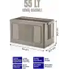 Deconox Dev Boy Katlanır Kilit Kapaklı Kasa 55 Litre Hacimli, Yer Kaplamayan Portatif Saklama Kutusu Ardiye, Balkon, Mutfak, Kiler, Bahçe ve Araç Bagajı İçin Güvenli Organizer (TOPRAK)