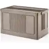 Deconox Dev Boy Katlanır Kilit Kapaklı Kasa 55 Litre Hacimli, Yer Kaplamayan Portatif Saklama Kutusu Ardiye, Balkon, Mutfak, Kiler, Bahçe ve Araç Bagajı İçin Güvenli Organizer (TOPRAK)