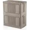 Deconox Dev Boy Katlanır Kilit Kapaklı Kasa 55 Litre Hacimli, Yer Kaplamayan Portatif Saklama Kutusu Ardiye, Balkon, Mutfak, Kiler, Bahçe ve Araç Bagajı İçin Güvenli Organizer (TOPRAK)