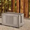 Deconox Dev Boy Katlanır Kilit Kapaklı Kasa 55 Litre Hacimli, Yer Kaplamayan Portatif Saklama Kutusu Ardiye, Balkon, Mutfak, Kiler, Bahçe ve Araç Bagajı İçin Güvenli Organizer (TOPRAK)