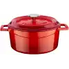 Lava Döküm Yuvarlak Tencere, Trendy, 24 cm, 4.49 L Hacim, Kırmızı