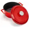 Lava Döküm Yuvarlak Tencere, Trendy, 24 cm, 4.49 L Hacim, Kırmızı