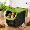 Orret Home 12 Litre Patates Soğan Saklama Kabı Hava Alabilir Kapaklı Sebze Saklama Kutusu Kilitli Kapaklı Sarımsak Organizer Plastik Erzak Saklama Kabı İstiflenebilir Kiler Düzenleyici (ASORTİ RENK)