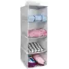 Pazar Kapısı 4 Bölmeli Askılı Dolap Düzenleyici Organizer Gri