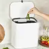 Orret Home Dolap Kapağına Asılabilir 15 Litre Çöp Kovası, Duvara Yapıştırılabilir Çift Tarafa Açılabilir Mutfak Çöp Kutusu, Banyo Çöp Kovası, Kapaklı Asma Çöp Kovası Organizer (Beyaz)