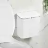 Orret Home Dolap Kapağına Asılabilir 15 Litre Çöp Kovası, Duvara Yapıştırılabilir Çift Tarafa Açılabilir Mutfak Çöp Kutusu, Banyo Çöp Kovası, Kapaklı Asma Çöp Kovası Organizer (Beyaz)