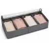 Orret Home Baza Altı 4 Bölmeli Ayarlanabilir Sandık Hurç Organizer, 73x40x16 cm Şeffaf Kapaklı Gri Kıyafet Saklama Kutusu, Yatak Altı Dolap İçi Düzenleyici, Battaniye Nevresim Kazak Hurcu