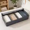 Orret Home Baza Altı 4 Bölmeli Ayarlanabilir Sandık Hurç Organizer, 73x40x16 cm Şeffaf Kapaklı Gri Kıyafet Saklama Kutusu, Yatak Altı Dolap İçi Düzenleyici, Battaniye Nevresim Kazak Hurcu