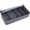 Orret Home Baza Altı 4 Bölmeli Ayarlanabilir Sandık Hurç Organizer, 73x40x16 cm Şeffaf Kapaklı Gri Kıyafet Saklama Kutusu, Yatak Altı Dolap İçi Düzenleyici, Battaniye Nevresim Kazak Hurcu