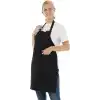 Erkek ve Kadınlar için - Şef, Aşçı, Kafe, BBQ, Kuaför Önlüğü Apron 80 x 60 cm Large Rahat Tüm Bedenler Bel Bağları ile Dayanıklı ve Hafif, Yıkanabilir 2 Geniş Cep - 1li Paket, Siyah