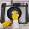 Temizlik eldiveni, parlak sarı-kırık beyaz, M, 2 adet
