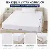 Sıvı Geçirmez Fitted Yatak Koruyucu Alez – Tek Kişilik 100x200 cm + 30 cm – Lastikli Geçmeli, Yıkanabilir, Leke Tutmayan Yatak Koruma Örtüsü – Beyaz