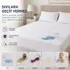 Sıvı Geçirmez Fitted Yatak Koruyucu Alez – Tek Kişilik 100x200 cm + 30 cm – Lastikli Geçmeli, Yıkanabilir, Leke Tutmayan Yatak Koruma Örtüsü – Beyaz