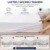 Sıvı Geçirmez Fitted Yatak Koruyucu Alez – Tek Kişilik 100x200 cm + 30 cm – Lastikli Geçmeli, Yıkanabilir, Leke Tutmayan Yatak Koruma Örtüsü – Beyaz