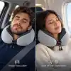 Seyahat Boyun Yastığı - Hafızalı Köpük, 360° Destekli, Ortopedik Seyahat Yastığı - Ayarlanabilir Çene Desteği, Yumuşak Kumaş, Yıkanabilir Kılıf, Gizli Fermuar, Uçak ve Araç Seyahatları İçin