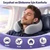 Seyahat Boyun Yastığı - Hafızalı Köpük, 360° Destekli, Ortopedik Seyahat Yastığı - Ayarlanabilir Çene Desteği, Yumuşak Kumaş, Yıkanabilir Kılıf, Gizli Fermuar, Uçak ve Araç Seyahatları İçin