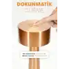 TELVESSE Şarjlı Dokunmatik Masa Lambası Metal 3 Işık Parlaklık Ayarlı Gece Masa Üstü Lamba Bakır A3