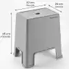 Büyük Boy Kaymaz Banyo Taburesi - 150 kg Taşıma Kapasiteli Kaydırmaz Banyo Taburesi - Çocuk Taburesi - Basamak Tabure - 1. Sınıf Sert Plastik 45 x 40 x 24 cm (Büyük Boy Gri)