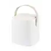 Coverest Tutma Saplı İç Kovalı Tezgah Üstü Mutfak Çöp Kovası, 4 Litre, Kilitli Kapak, Click Kapak, 20x20x22 cm (BEYAZ, 4 LİTRE)