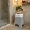 Büyük Boy Kaymaz Banyo Taburesi - 150 kg Taşıma Kapasiteli Kaydırmaz Banyo Taburesi - Çocuk Taburesi - Basamak Tabure - 1. Sınıf Sert Plastik 45 x 40 x 24 cm (Büyük Boy Gri)
