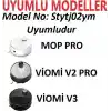 Mi Vacuum Mop Pro (STYJ02YM) / Vacuum Mop P (XMSTJQR2S) ile Uyumlu Filtre,Fırça Yedek Parça Aksesuar Seti-Siyah 5 Parça