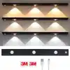 Hareket Sensörlü Ledli Gece Lambası, Parlaklık Ayarı Yapılabilir, 3000K-6000K, 3 Mod, Kablosuz, Merdiven Aydınlatması, USB Şarj Edilebilir Işık, LED Manyetik Lamba (Cata - Bella - Siyah 40 Cm)