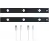 Hareket Sensörlü Ledli Gece Lambası, Parlaklık Ayarı Yapılabilir, 3000K-6000K, 3 Mod, Kablosuz, Merdiven Aydınlatması, USB Şarj Edilebilir Işık, LED Manyetik Lamba (Cata - Bella - Siyah 40 Cm)