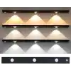 Hareket Sensörlü Ledli Gece Lambası, Parlaklık Ayarı Yapılabilir, 3000K-6000K, 3 Mod, Kablosuz, Merdiven Aydınlatması, USB Şarj Edilebilir Işık, LED Manyetik Lamba (Cata - Bella - Siyah 40 Cm)