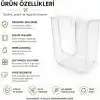 Orret Home Duvara Yapıştırılabilir Islak Mendil Kutusu, Şeffaf Kırılmaz Plastik Mendillik Peçetelik, Yapışkanlı Duvar Tipi Islak Mendil Tutucu Organizer, Banyo Mutfak, 11,5 x 8,5 x 14 cm