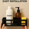 Orret Home 2 Adet Yapışkanlı Banyo Organizer Duş Rafı – Delmeden Montaj, Su Geçirmez Banyo ve Mutfak Duvar Organizeri,Suya Dayanıklı Pratik Saklama Rafı 12x27x6.5 Cm