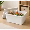 Orret Home 20 Litre Kapaklı Plastik Depolama Kutusu Organizer Kutu Çok Amaçlı Düzenleyici Saklama Kutusu Ev İçi Dolap İçi Oyuncak Kıyafet Banyo Mutfak Organizer Kutusu