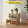 Ahşap Çift Basamaklı Yükseltici Tabure, Çok Amaçlı Ev ve Banyo Basamağı, Dayanıklı Ahşap Tasarım