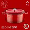 Lava Döküm Yuvarlak Tencere, Trendy, 28 cm, 6.71 L Hacim, Kırmızı