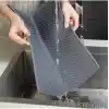 Büyük Boy Silikon Su Toplamaz Bulaşık Kurutma Matı Bulaşıklık - Bulaşık Altlığı 44 X 33 Cm, Antrasit