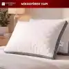 Cotpoly Home Klimalı Yastık 50x70 cm - Hava Sirkülasyonlu Kapitone Mikrofiber Dış Kılıf 850 gr Silikon Dolgulu Ortopedik Uyku Yastığı (2li Gri)