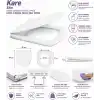 Kare Slim Ultra İnce Yavaş Kapanan Klozet Kapağı, Soft Close Sessiz Mekanizma, Kaymaz Tabanlı Sabit Duruş, Dayanıklı Durolast Malzeme, Kolay Montajlı Universal Uyumlu WC Kapak, Hijyenik ve Uzun Ömürlü