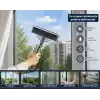 Çift Taraflı Süngerli Cam Sil Aparatı 22 cm Çekçekli Temizlik Aleti Ergonomik Saplı Pencere Duşakabin Ayna Araç Camı Fayans Mermer Parlak Yüzeyler İçin İz Bırakmayan Pratik Silme Ekipmanı