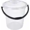 15 Litre Şeffaf Kapaklı Su Kovası, Petekli Kapaklı Plastik Kova, Ölçekli, Ergonomik Saplı, Çok Amaçlı, Ev, Mutfak, Temizlik ve Depolama İçin