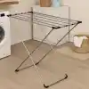 MallArt® Gri Katlanabilir Çamaşır Kurutmalığı – Kompakt ve Dayanıklı Metal Gövdeli Kurutma Askısı | Banyo, Balkon, Teras ve Bahçe Kullanımı için Uygun