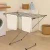 MallArt® Gri Katlanabilir Çamaşır Kurutmalığı – Kompakt ve Dayanıklı Metal Gövdeli Kurutma Askısı | Banyo, Balkon, Teras ve Bahçe Kullanımı için Uygun