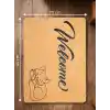 BEYLİNİ Welcome Yazılı Kedi Desenli Koko Paspas Ev Dış Kapı Giriş Paspası TPR Kaymaz Taban Modern Su Geçirmez Bej 70x45CM
