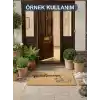 BEYLİNİ Welcome Yazılı Kedi Desenli Koko Paspas Ev Dış Kapı Giriş Paspası TPR Kaymaz Taban Modern Su Geçirmez Bej 70x45CM