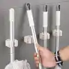 Yapışkanlı Mop ve Süpürge Tutucu, Duvar Askısı | 4lü Set