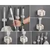 Yapışkanlı Mop ve Süpürge Tutucu, Duvar Askısı | 4lü Set