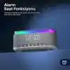 Mikado MD-W10 1200mAh 10W Gri BT USB RGB Gece Lambası Alarmlı Saat Speaker