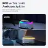 Mikado MD-W10 1200mAh 10W Gri BT USB RGB Gece Lambası Alarmlı Saat Speaker