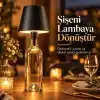 Coverzone Şişe Tipi LED Masa Lambası(Şişe Dahil Değildir), 3 Işık Seçenekli Dokunmatik Dekoratif Aydınlatma, USB Şarjlı Kablosuz Masa Lambası, LED-L200 (Beyaz)