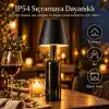 Coverzone Şişe Tipi LED Masa Lambası(Şişe Dahil Değildir), 3 Işık Seçenekli Dokunmatik Dekoratif Aydınlatma, USB Şarjlı Kablosuz Masa Lambası, LED-L200 (Beyaz)