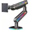 NB North Bayou F6 Gaming 1 Adet Monitör Takılabilen, 32 - 60 Uyumlu, RGB Aydınlatma, Kablo Kanallı, 2-20 KG Destekli, 360° Dönebilen, Masa Monte, TUV Sertifikalı, Profesyonel Oyuncu Monitör Standı